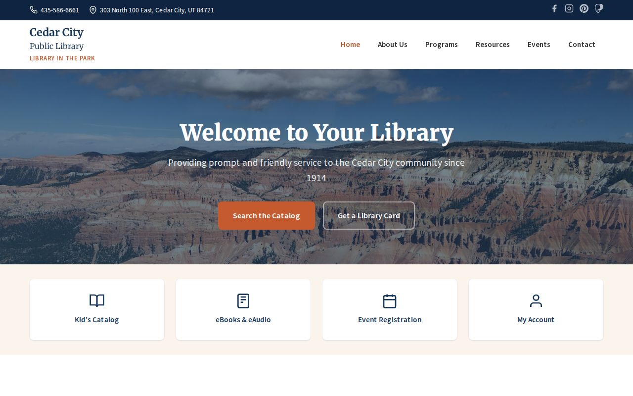 Cedar City Library local history collection and genealogy resources