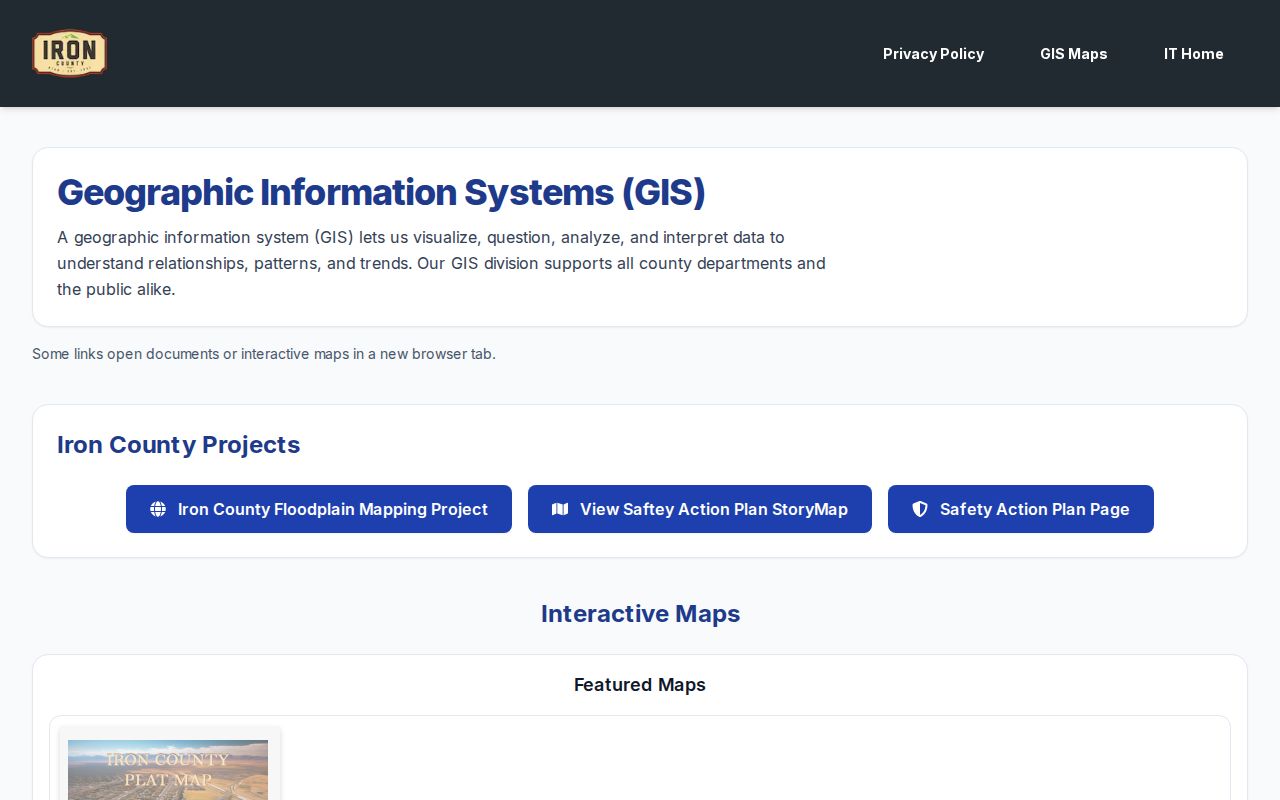 Iron County GIS public maps and parcel data